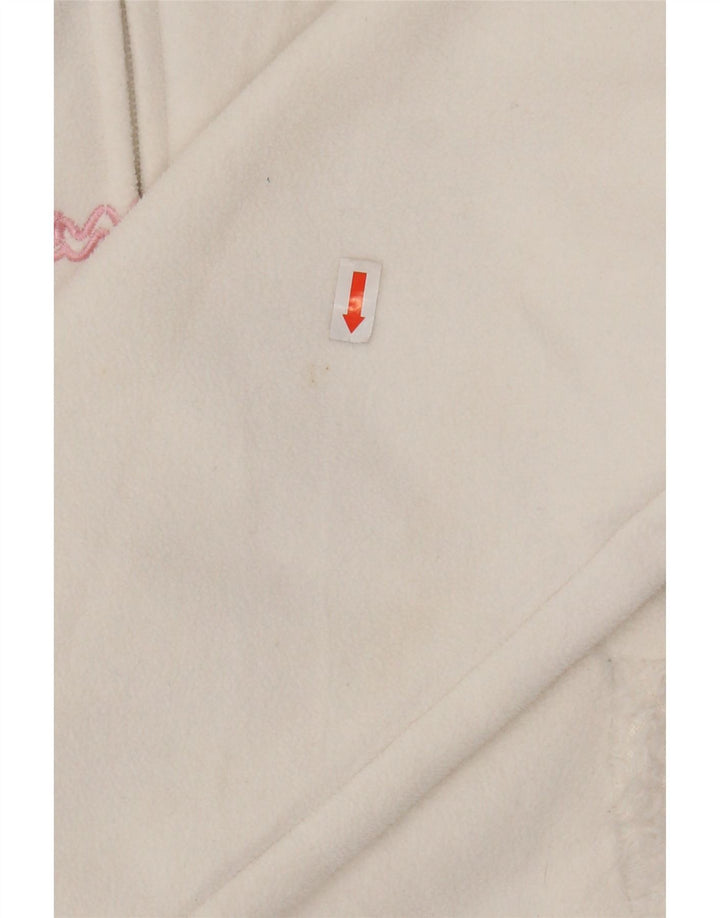 CHAMPION Girls Graphic Fleece Jacket 11-12 Years White Polyester