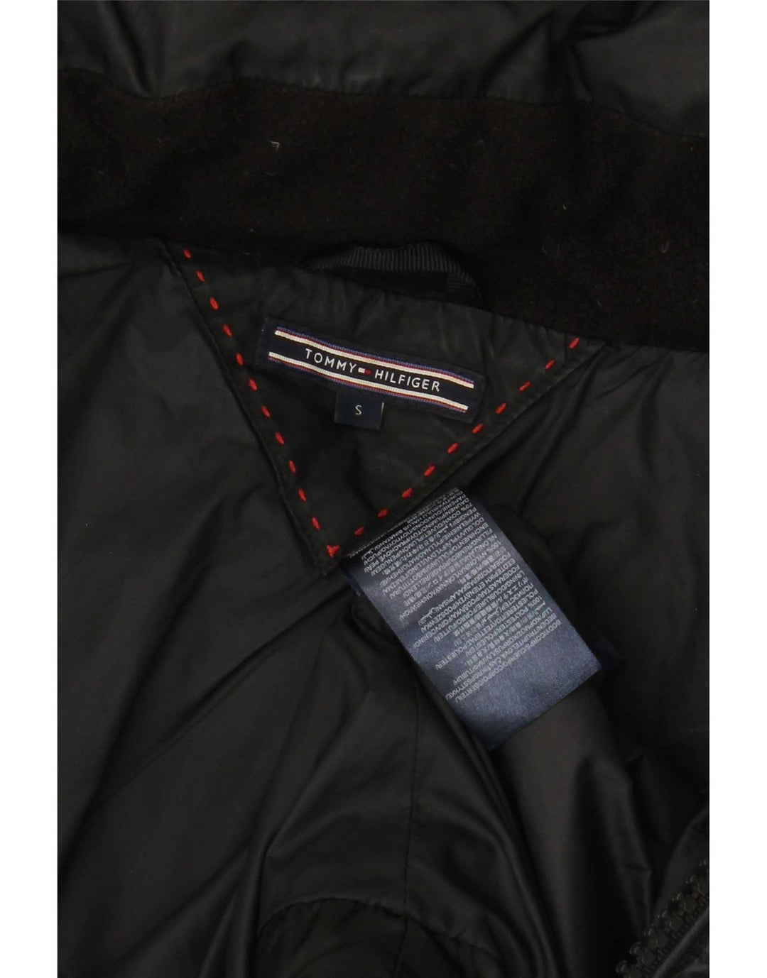Tommy Hilfiger Damen-Jacke mit Kapuze, gepolstert, UK 10, Größe S, Schwarz, Polyester