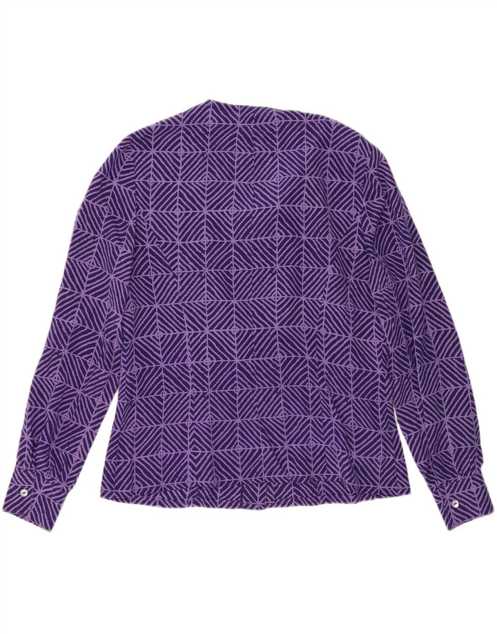 VINTAGE Womens Front Tie Shirt Blouse UK 16 Large Purple Check Vintage Vintage and Second-Hand Vintage from Messina Hembry 
