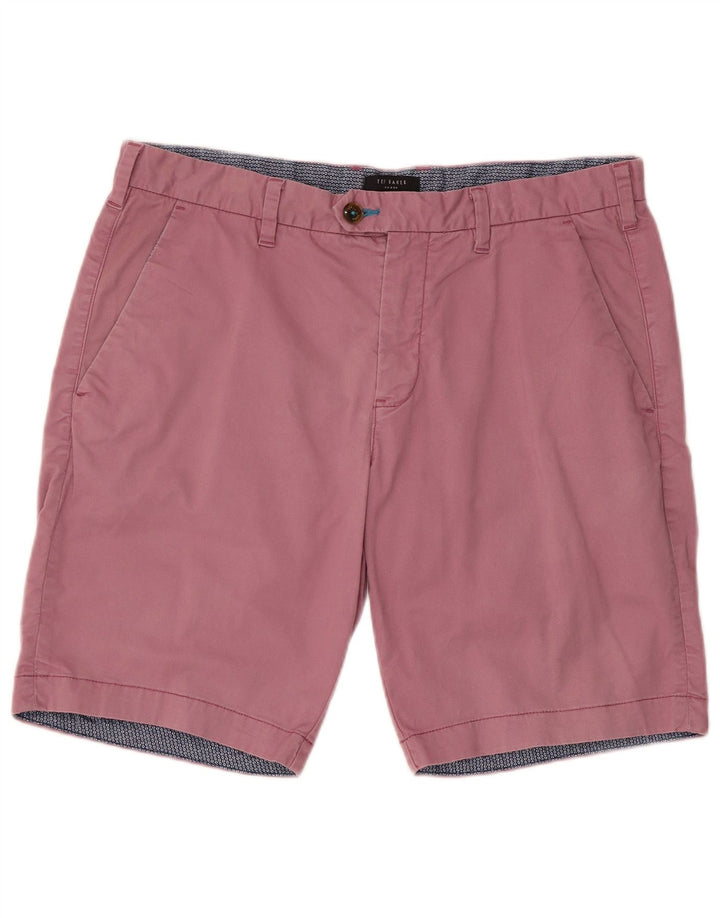 Ted Baker Herren Regular Chino Shorts W34 Large Rosa Baumwolle