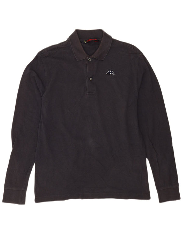 Kappa Herren-Langarm-Poloshirt, klein, marineblau, Baumwolle