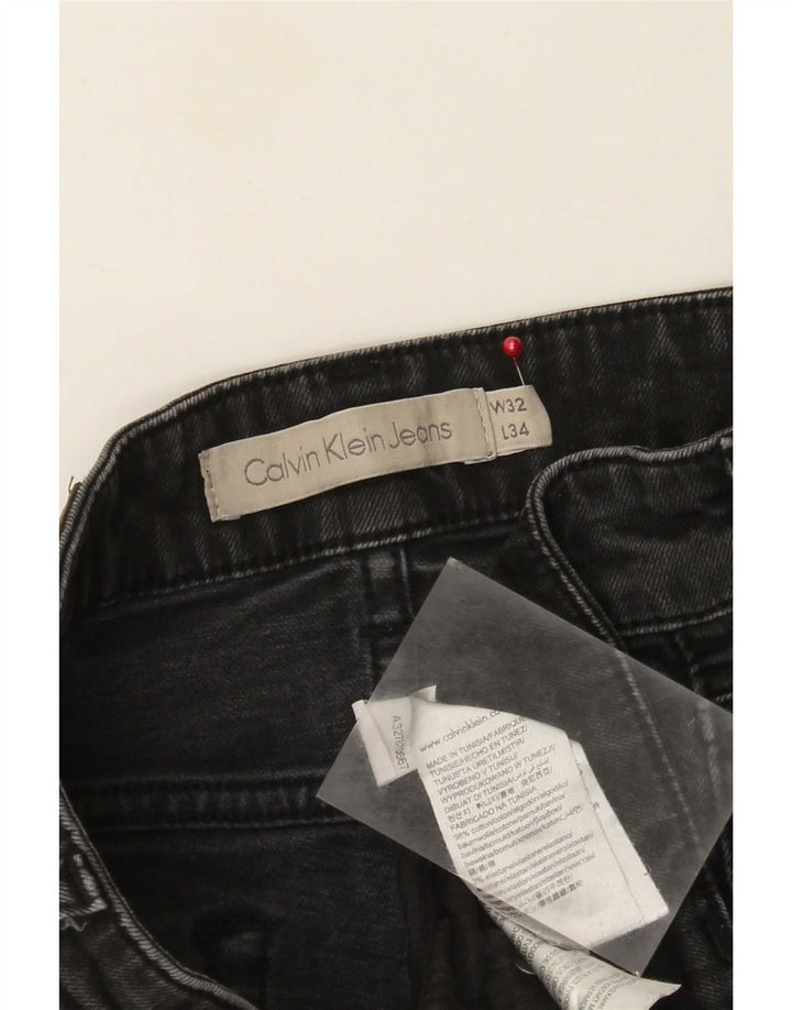 Calvin Klein Damen Slim Jeans W32 L34 Schwarze Baumwolle
