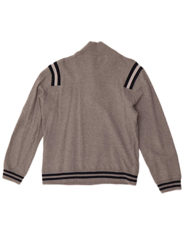Champion Damen-Sweatshirt mit Reißverschluss am Hals, UK 12, Mittelgrau, Farbblock