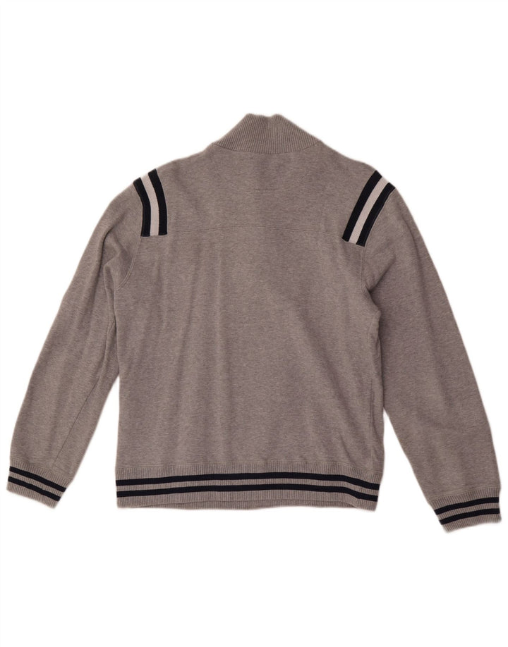 Champion Damen-Sweatshirt mit Reißverschluss am Hals, UK 12, Mittelgrau, Farbblock