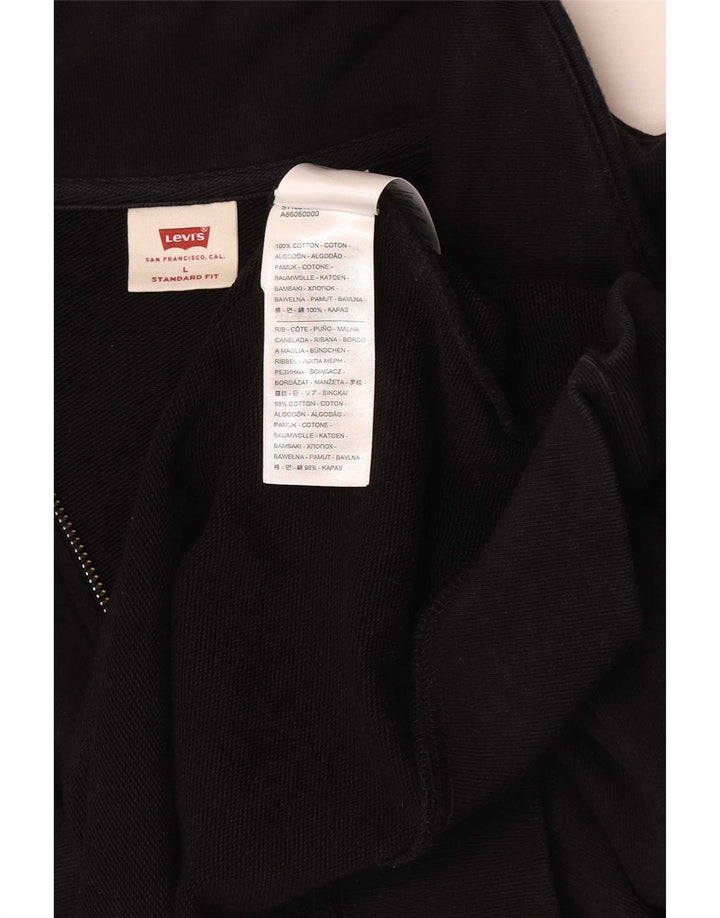 Levi's Herren Standard-Sweatshirt mit Reißverschluss, Größe L, Schwarz, Baumwolle