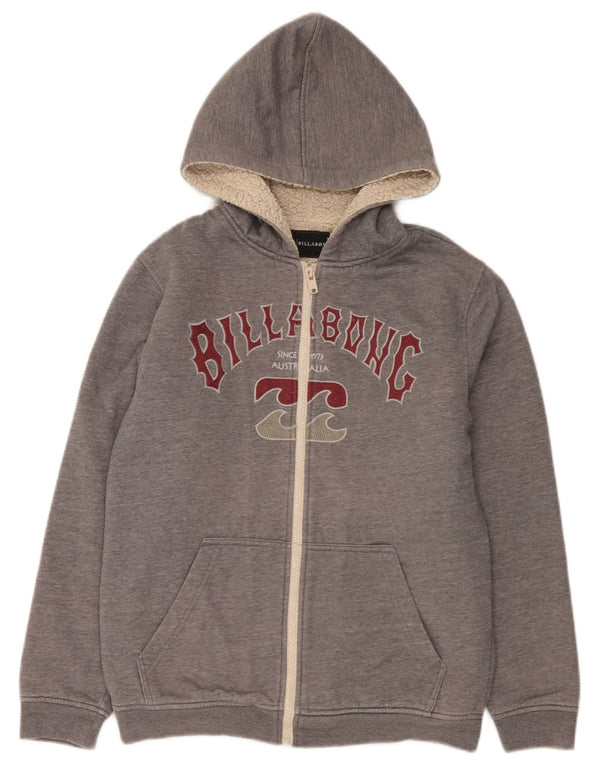 Billabong Jungen-Kapuzenpullover mit grafischem Reißverschluss, 15–16 Jahre, graues Polyester