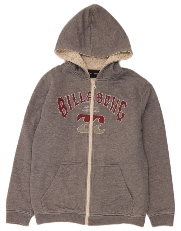 Billabong Jungen-Kapuzenpullover mit grafischem Reißverschluss, 15–16 Jahre, graues Polyester