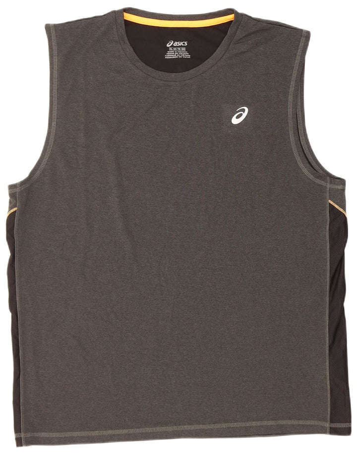 Asics Herren-Weste Top XL Graues Colourblock-Polyester