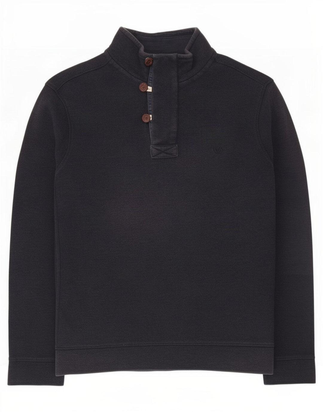 Fat Face Herren-Sweatshirt mit Knopfkragen, groß, marineblau, Baumwolle