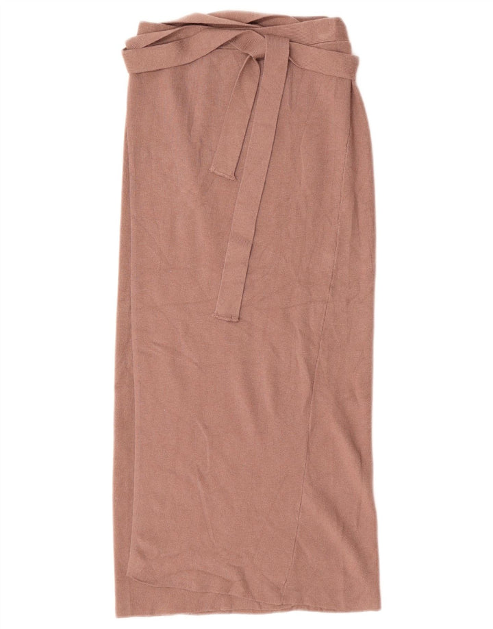 Zara Damen Strick-Wickelrock, Größe S, W26, Braun