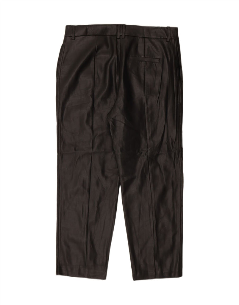 MARKS & SPENCER Womens Faux Leather Trousers UK 18 XL W37 L27 Black Vintage Marks & Spencer and Second-Hand Marks & Spencer from Messina Hembry 