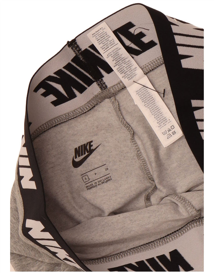 Nike Womens Graphic Leggings UK 10 Small Graue Baumwolle
