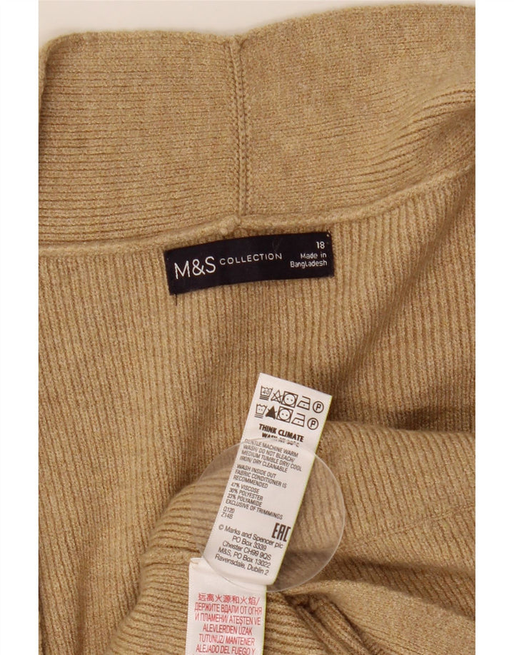 Marks & Spencer Damen-Strickjacke, übergroß, lang, Gr. 18, XL, Beige