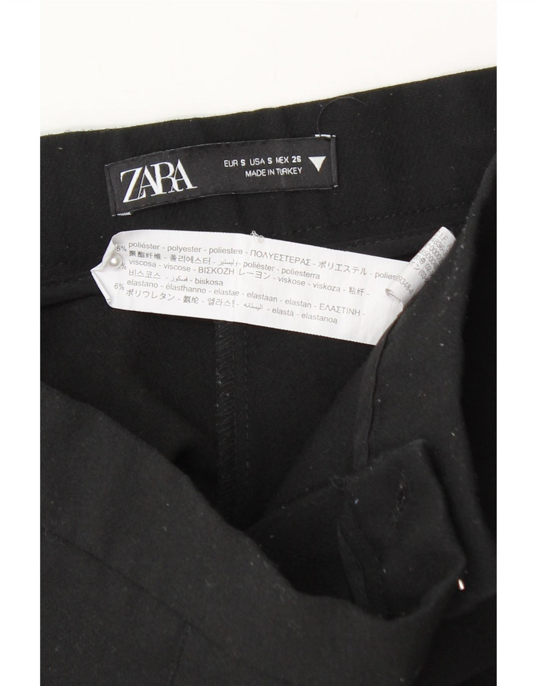 Zara Damen Skort UK 8 Small Schwarz Polyester