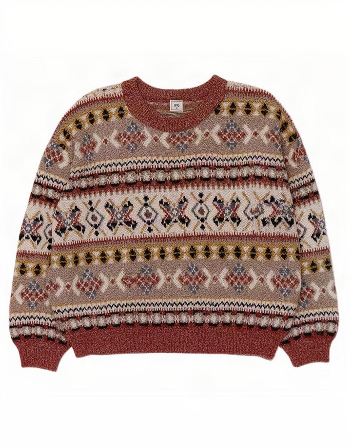 C & A Damen-Pullover mit Rundhalsausschnitt, Größe M, mehrfarbig, Fair Isle-Muster, UK 14