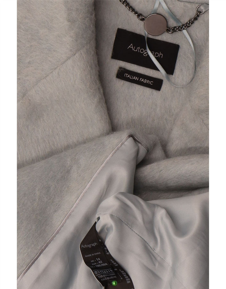Marks & Spencer Damen Autograph Overcoat UK 14 Large Blau Polyester