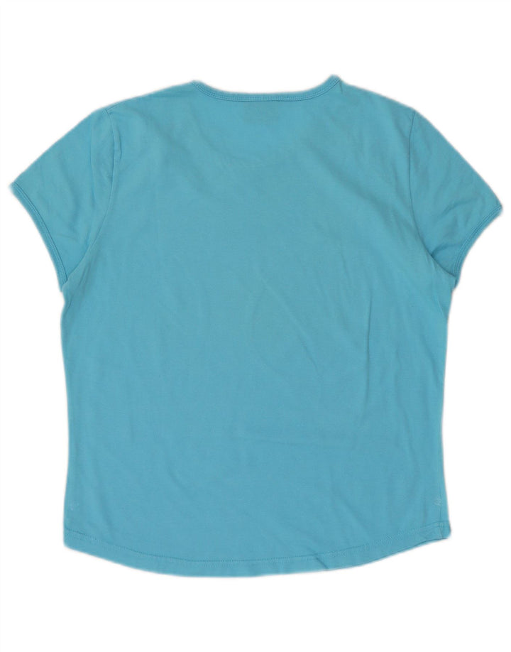 Champion Damen Grafik T-Shirt Top UK 14 Large Blau