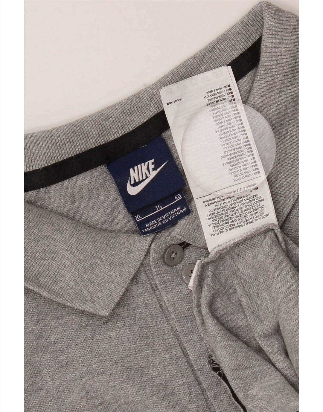 Nike Herren-Poloshirt XL aus grau gefleckter Baumwolle
