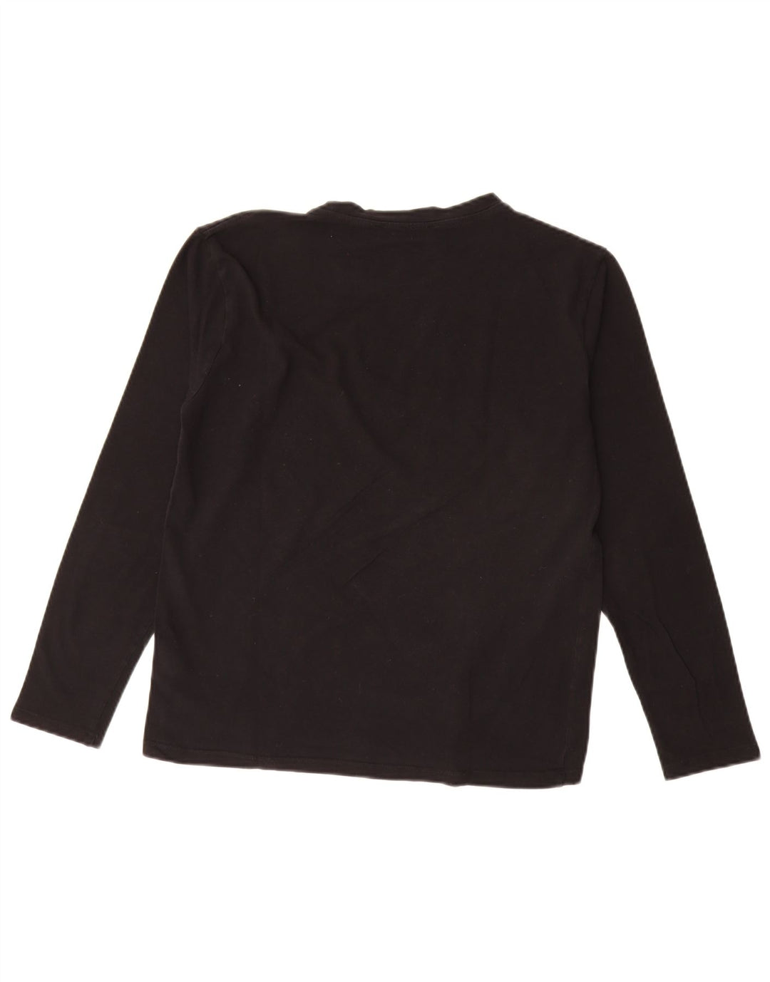 Trussardi Jeans Damen Top Langarm UK 14 Mittelschwarze Baumwolle