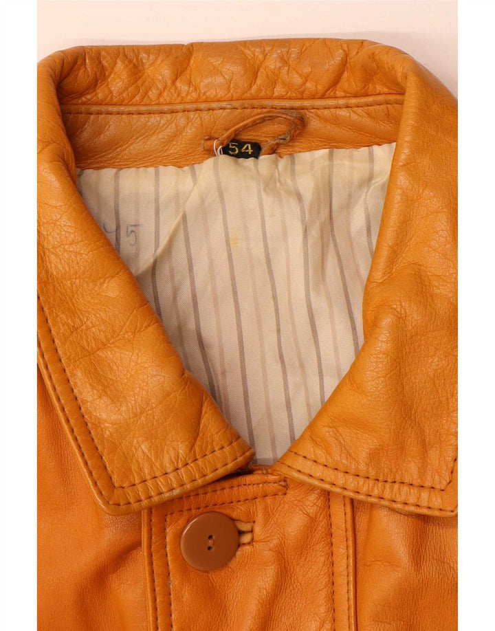 Vintage Herren Lederjacke IT 54 2XL Braunes Leder