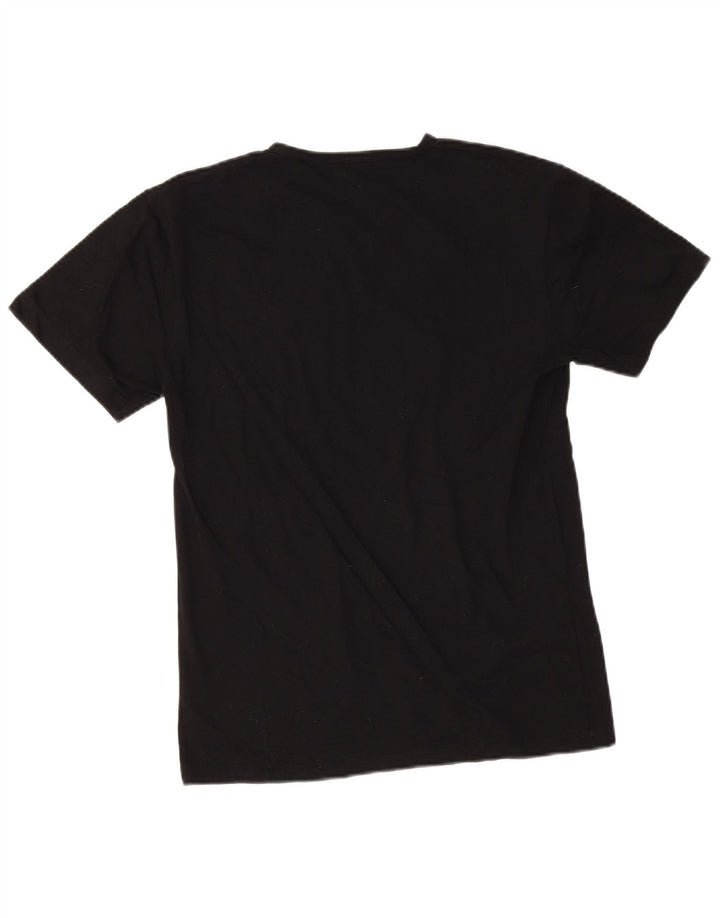 Kappa Damen T-Shirt Top UK 12 Medium Schwarz Baumwolle