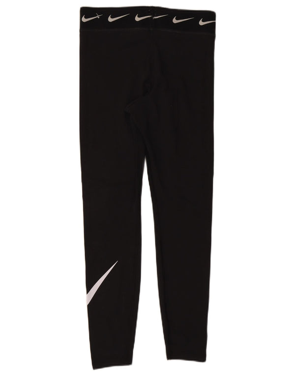 Nike Womens Graphic Leggings UK 12 Mittelschwarze Baumwolle