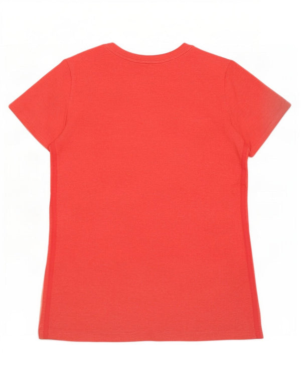 Adidas Damen Climalite T-Shirt Top UK 20/22 XL Rot Baumwolle