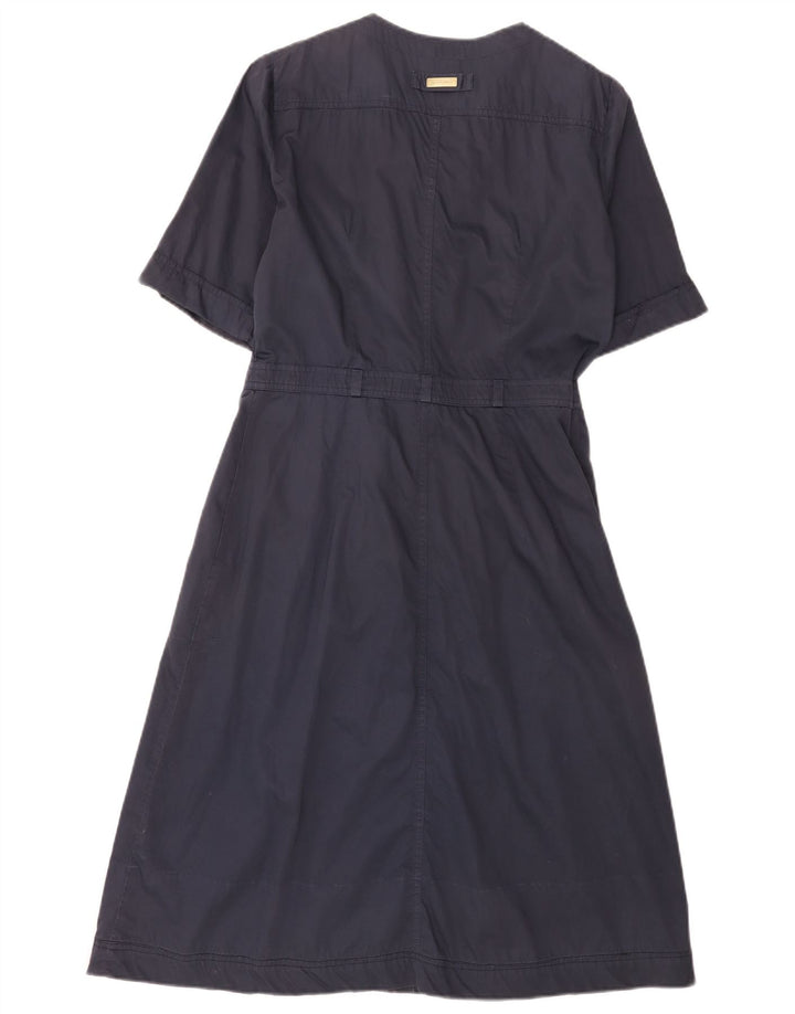 Henry Cottons Damen Wickelkleid IT 46 Große marineblaue Baumwolle