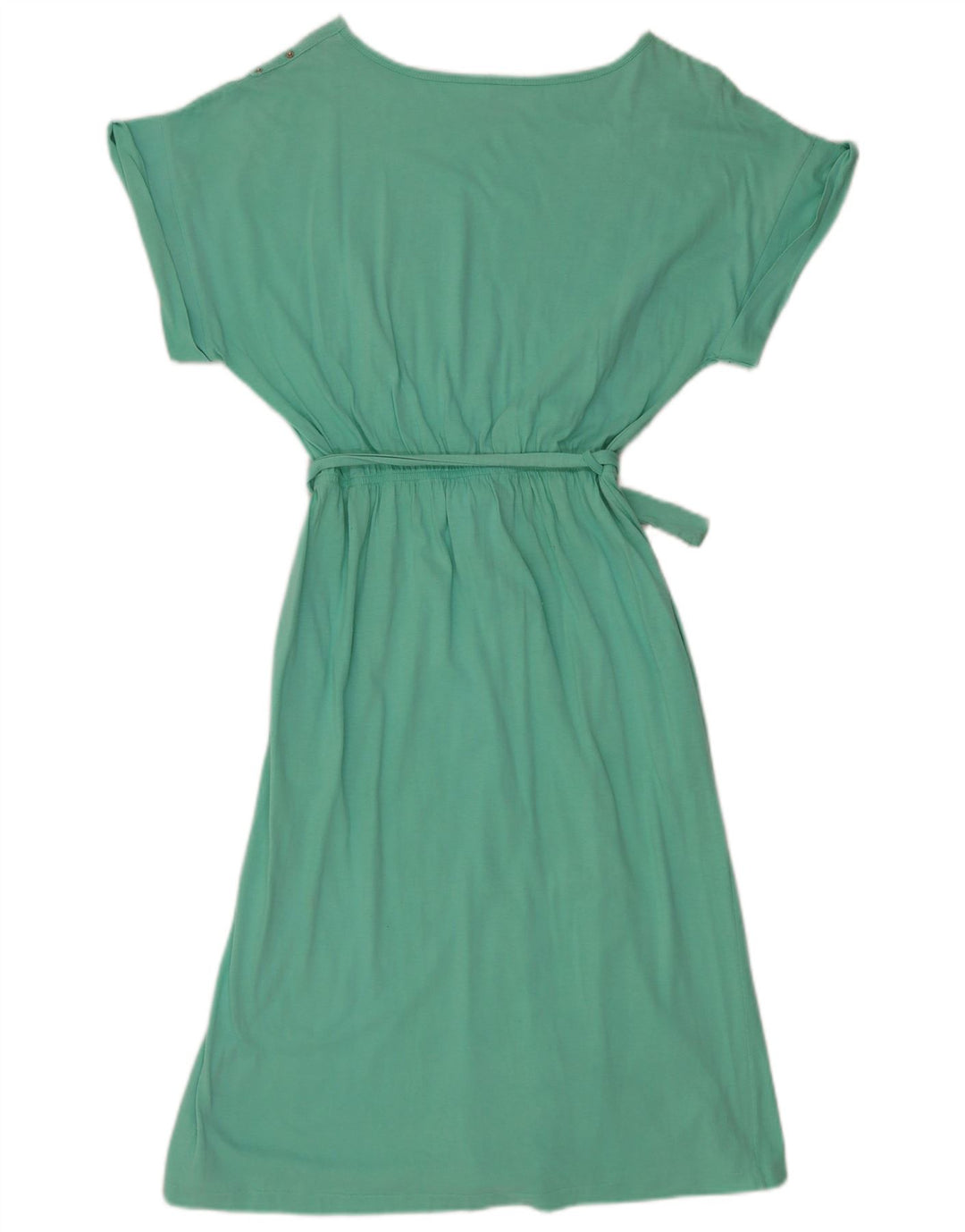 VINTAGE Damen Basic Kleid EU 40 Mittelgrüne Baumwolle