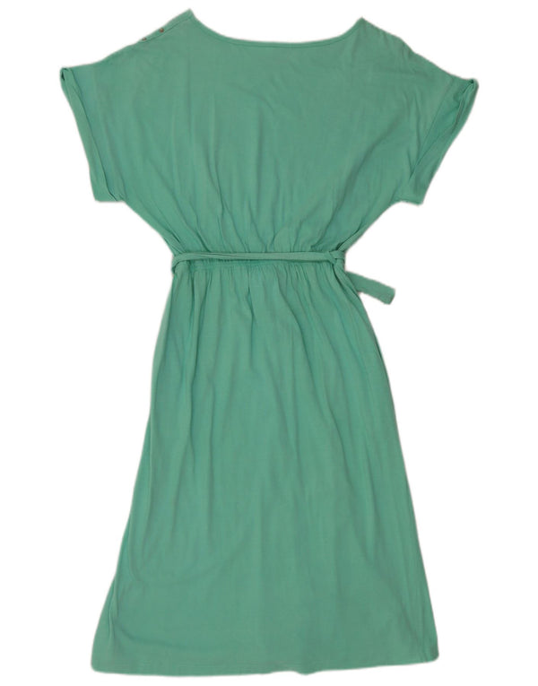 VINTAGE Damen Basic Kleid EU 40 Mittelgrüne Baumwolle