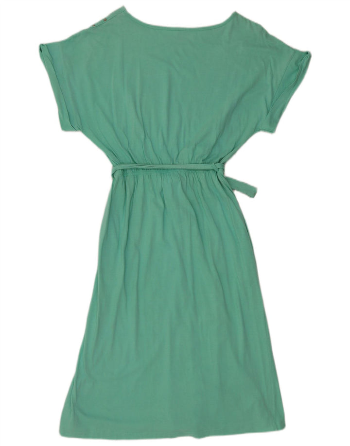 VINTAGE Damen Basic Kleid EU 40 Mittelgrüne Baumwolle