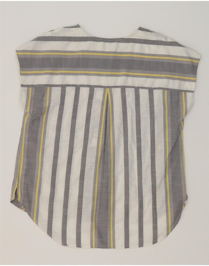 CREATION Womens Blouse Top UK 16 Large Grey Striped Polyester Vintage Creation and Second-Hand Creation from Messina Hembry 