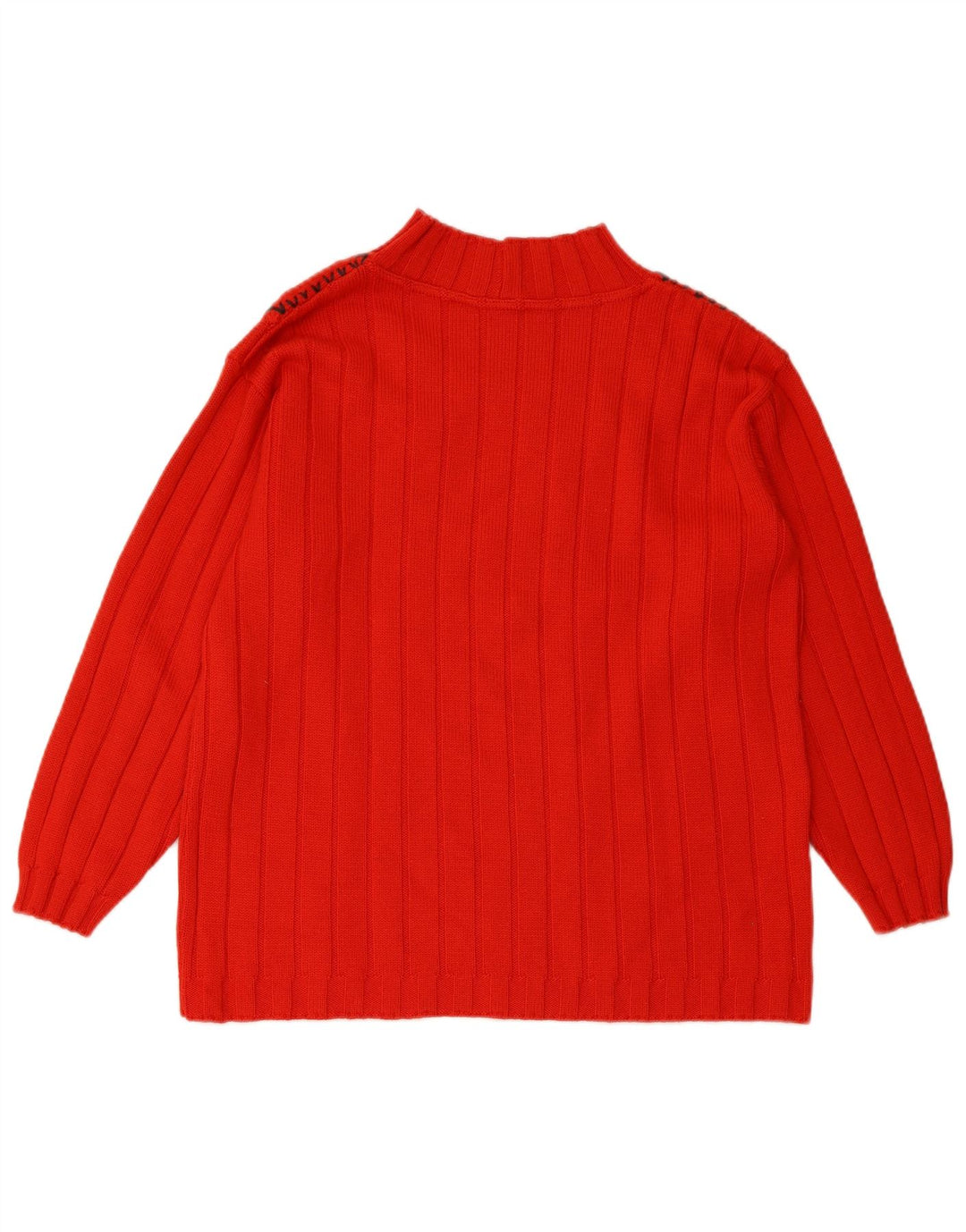 ELLA Rollkragenpullover für Damen, UK 16, Größe L, rote Fair-Isle-Wolle