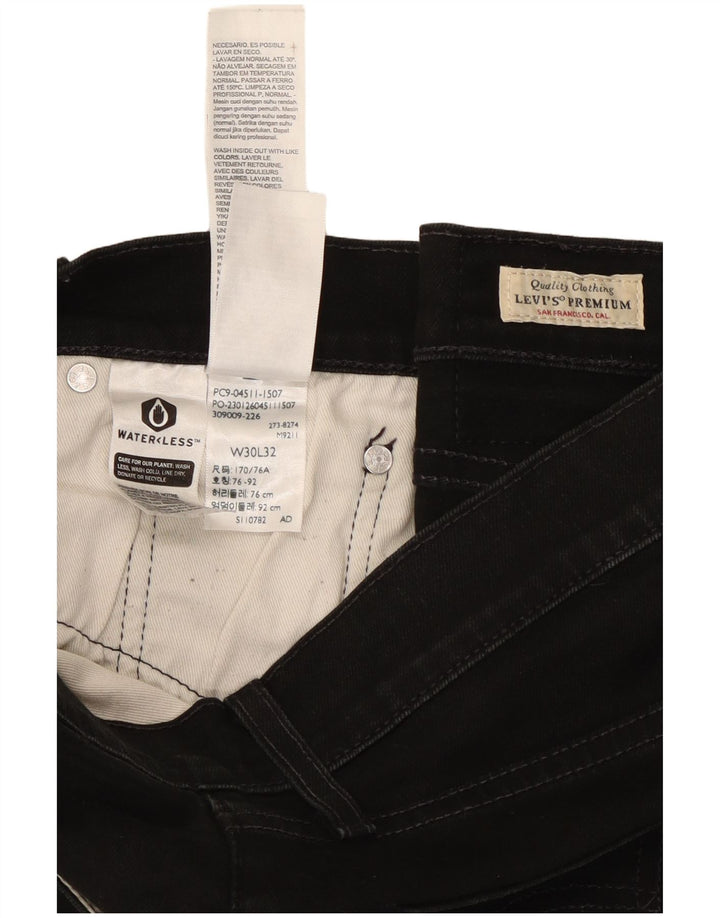 Levi's Herren 511 Slim Jeans W30 L32 schwarze Baumwolle