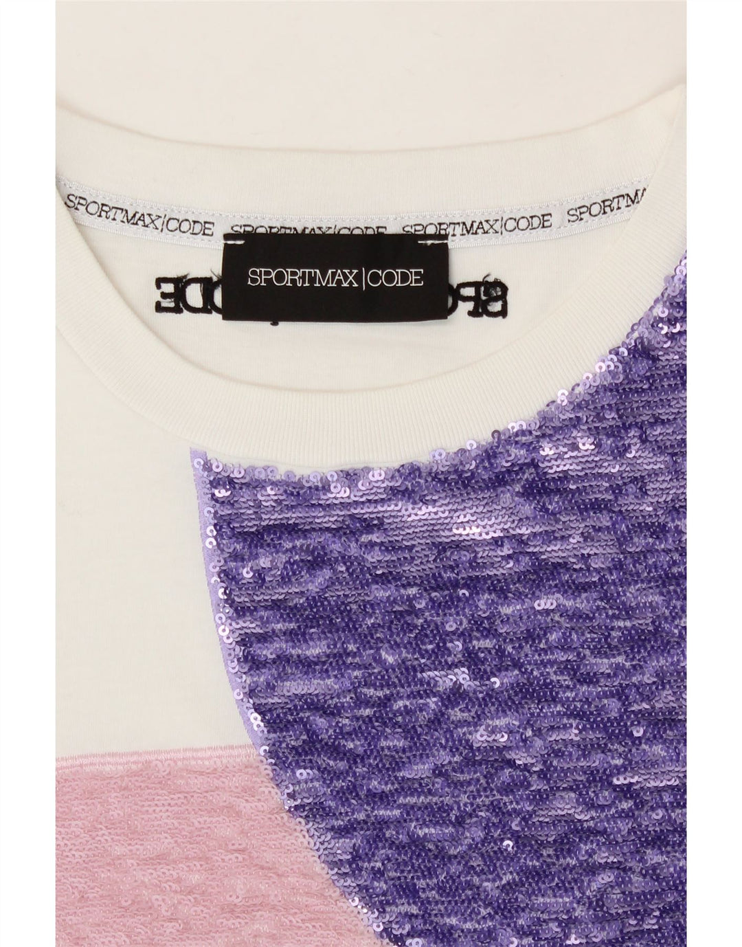 SPORTMAX Womens T-Shirt Top UK 12 Medium White Colourblock Vintage Sportmax and Second-Hand Sportmax from Messina Hembry 