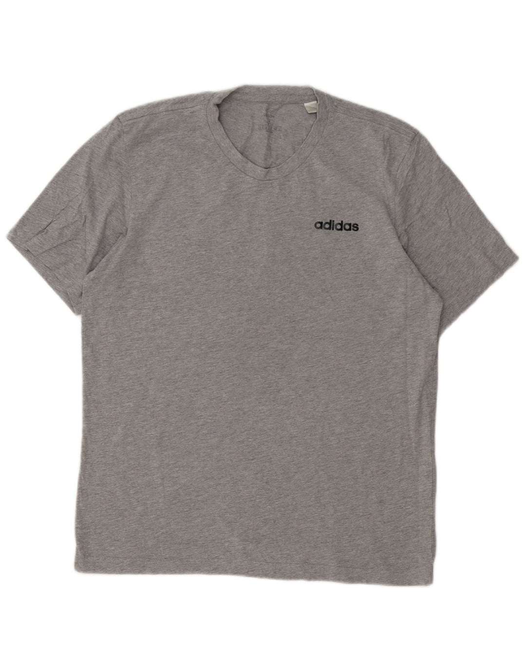ADIDAS Herren T-Shirt-Oberteil aus mittelgrau gesprenkelter Baumwolle
