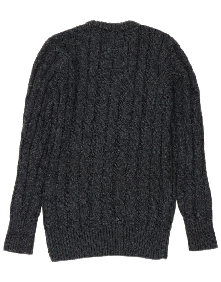 Superdry Herren-Pullover mit Rundhalsausschnitt, Größe S, Marineblau, Acryl