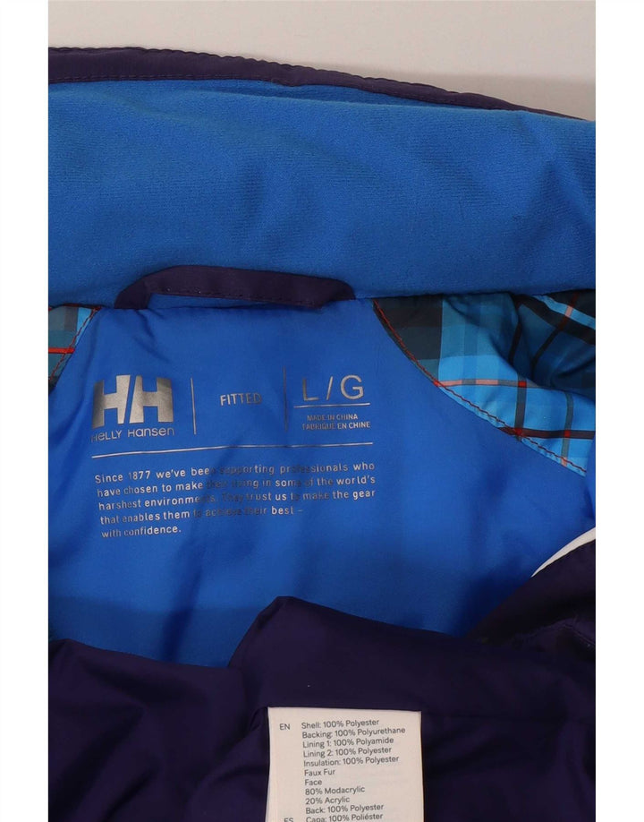 Helly Hansen Damen Skijacke mit Kapuze UK 14 Large Lila Polyester