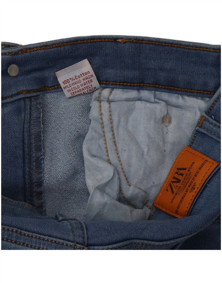 Zara Herren Straight Jeans W30 L29 Blaue Baumwolle