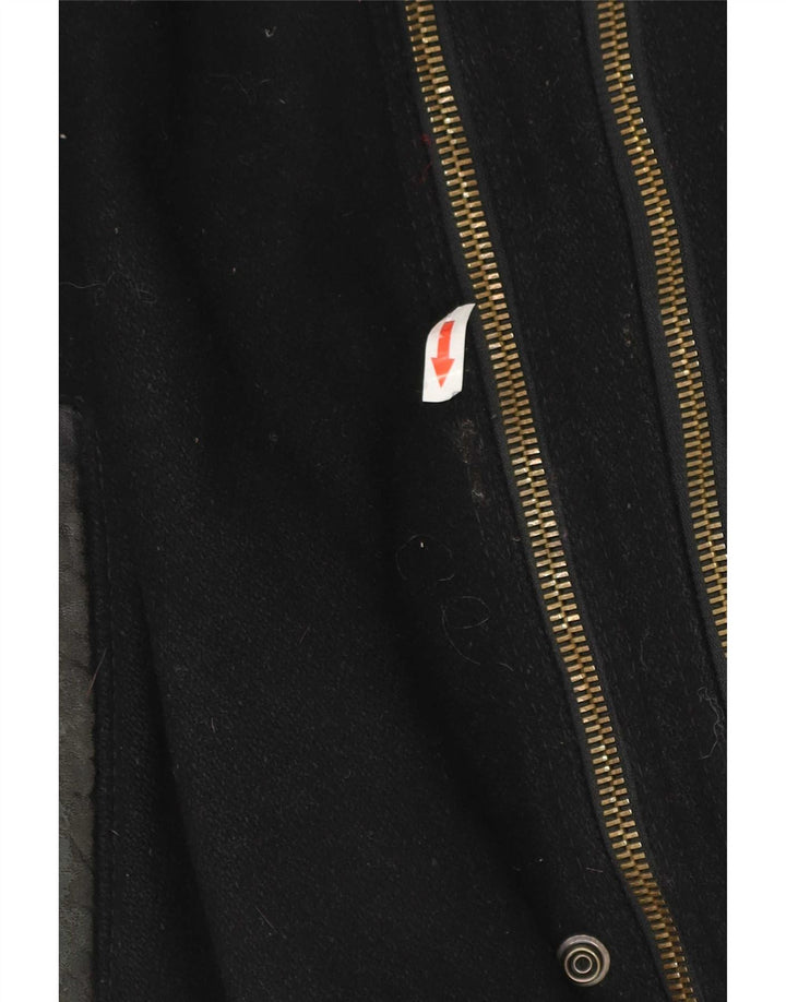 Vintage Herren Bomber Windjacke UK 36 Small Black Colourblock