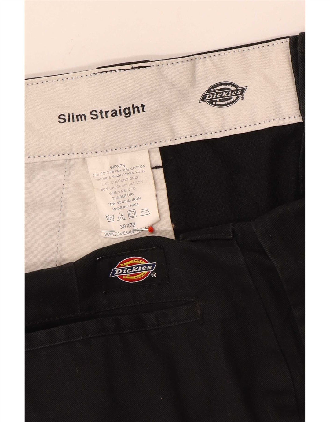 Dickies Slim Straight Chino-Hose für Herren, W38, L32, schwarzes Polyester
