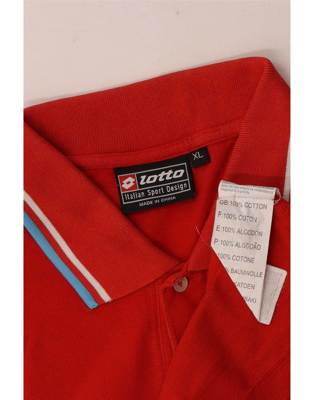 Lotto Herren-Poloshirt XL, rote Baumwolle