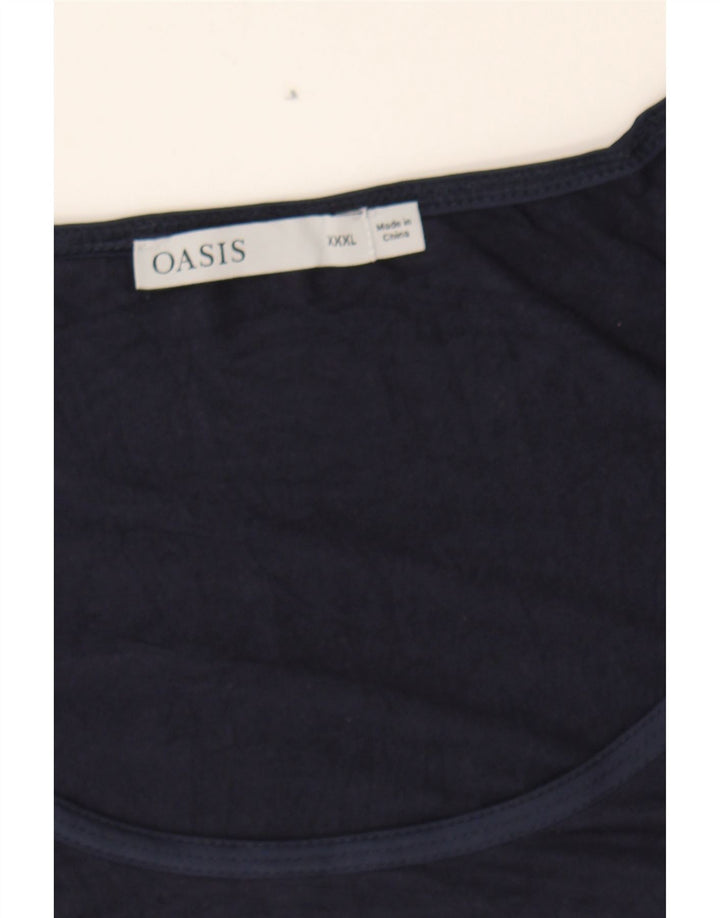 OASIS Womens Vest Top UK 22 3XL Navy Blue Viscose Vintage Oasis and Second-Hand Oasis from Messina Hembry 