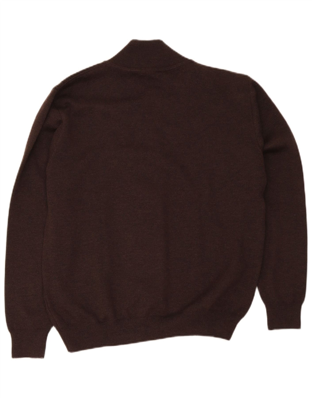 Vintage Herren-Strickjacke mit normaler Passform, mittelbraun, klassische Merinowolle