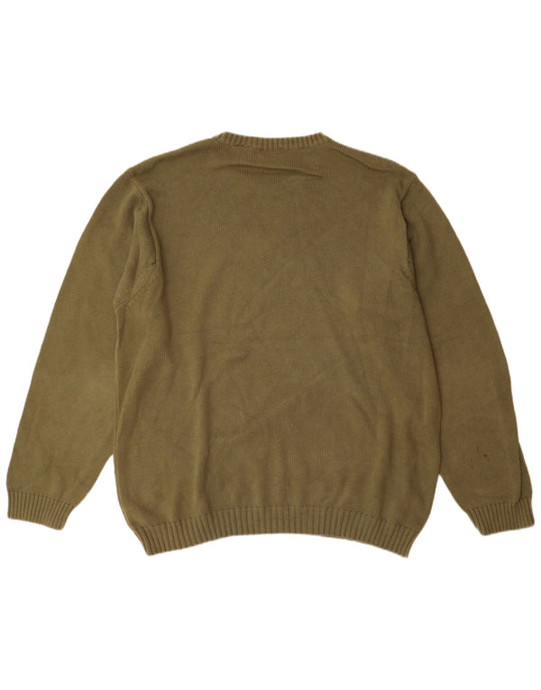 Izod Herren-Pullover mit Rundhalsausschnitt, XL, Khaki, Baumwolle