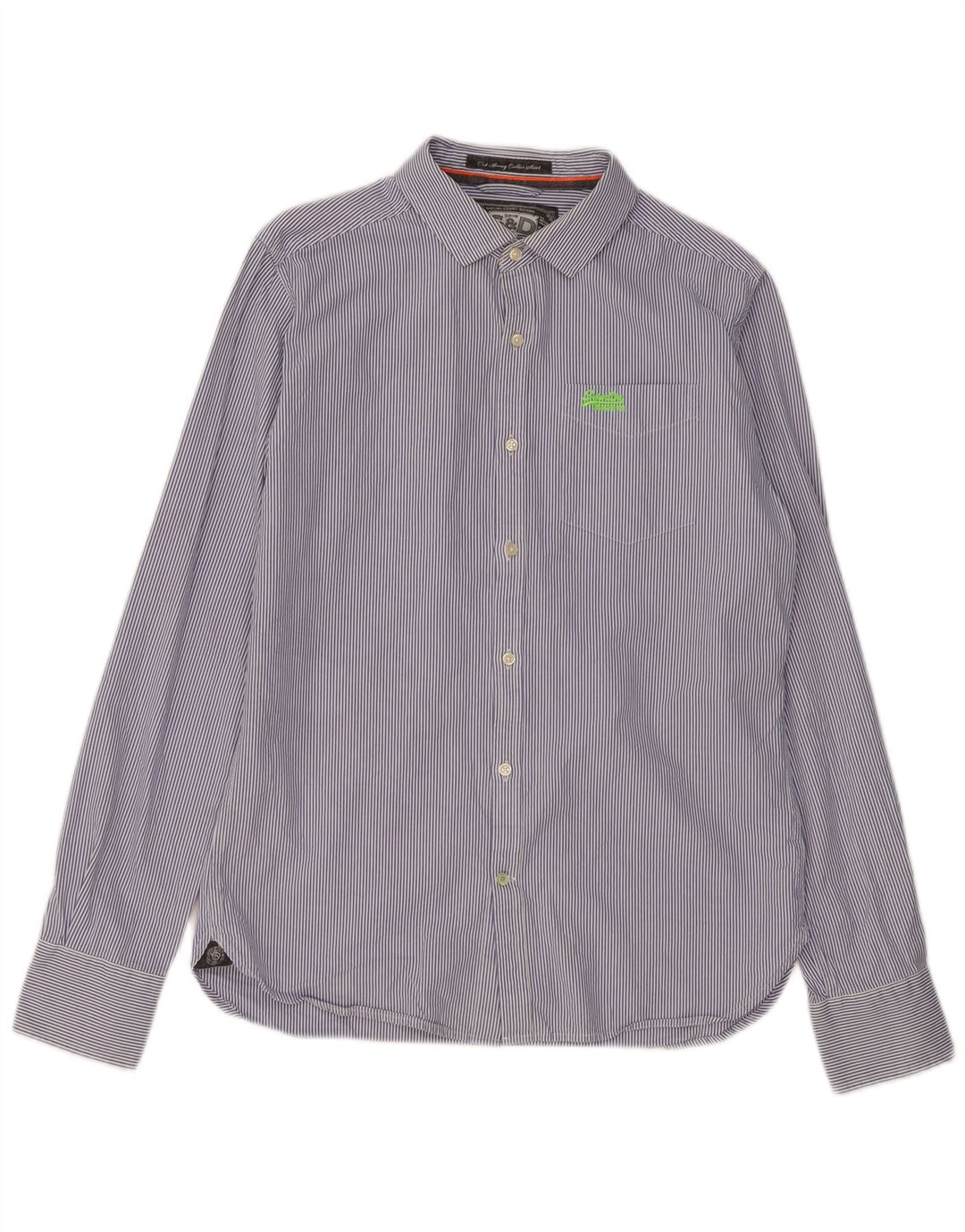 Superdry Herren-Hemd, groß, marineblau, Nadelstreifen
