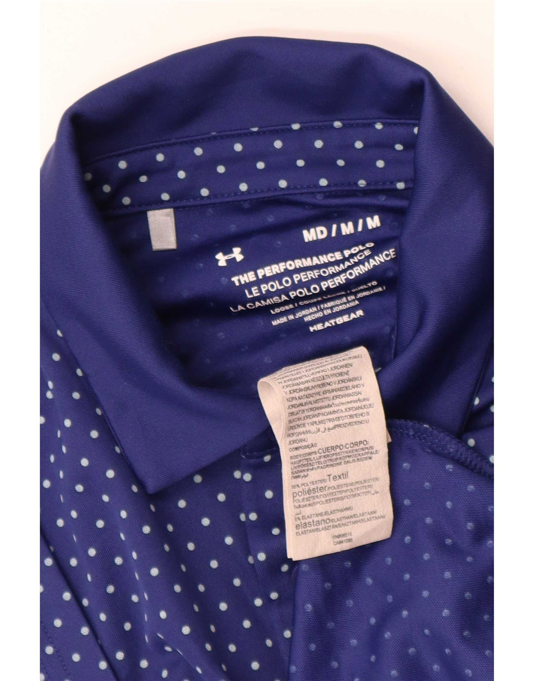 Under Armour Herren Heat Gear Poloshirt Mittelblau gepunktetes Polyester