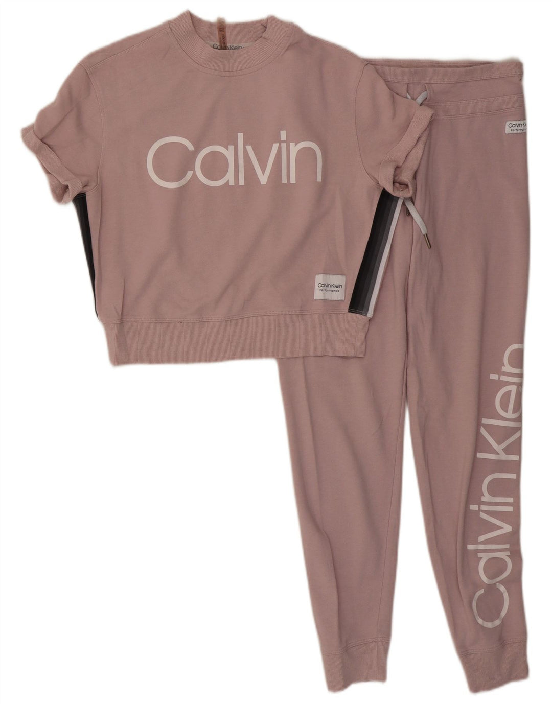 CALVIN KLEIN Damen-Trainingsanzug in Übergröße mit Grafik, UK 10, Größe S, Rosa