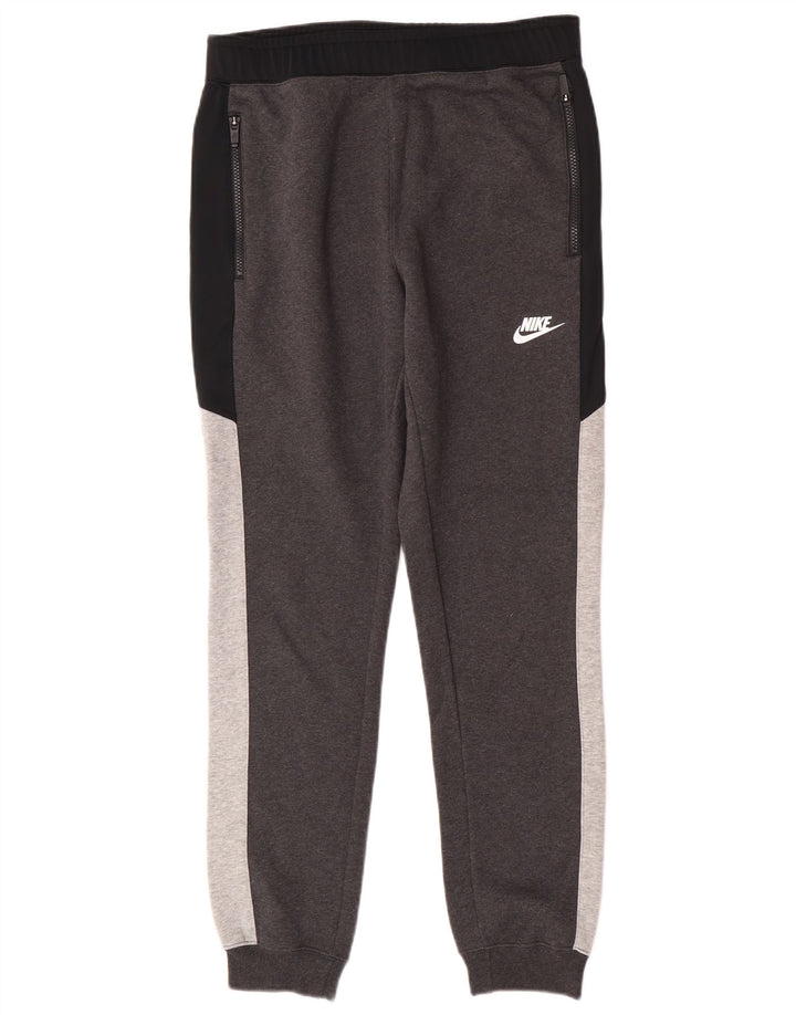 Nike Herren-Trainingshose, Jogginghose, Größe S, Grau, Colourblock-Baumwolle