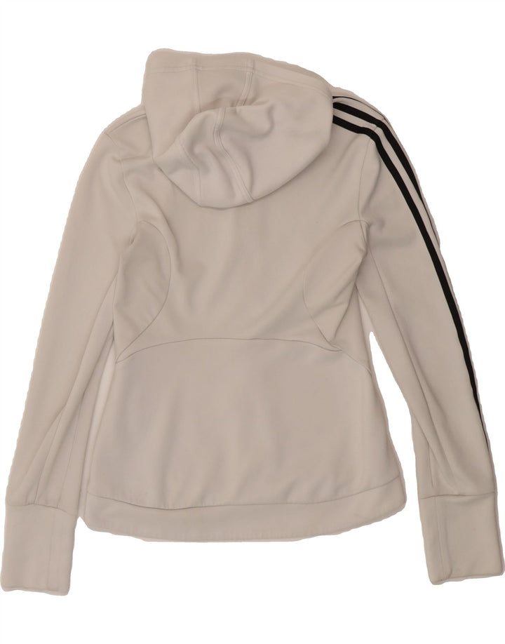 ADIDAS Womens Clima 365 Zip Hoodie Sweater UK 12 Medium White Polyester Vintage Adidas and Second-Hand Adidas from Messina Hembry 